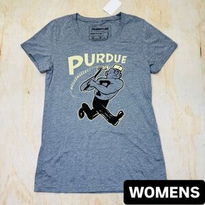 NWOT Purdue Boilermakers WOMENS Homefield Gray Vintage Swingin Pete Tri-Blend LG